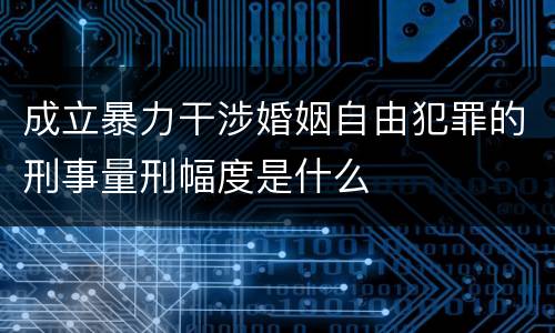 成立暴力干涉婚姻自由犯罪的刑事量刑幅度是什么