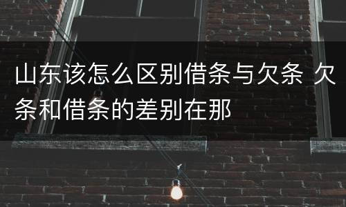 山东该怎么区别借条与欠条 欠条和借条的差别在那