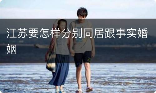 江苏要怎样分别同居跟事实婚姻