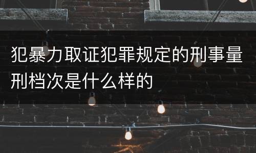 犯暴力取证犯罪规定的刑事量刑档次是什么样的