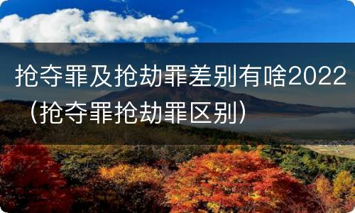 抢夺罪及抢劫罪差别有啥2022（抢夺罪抢劫罪区别）