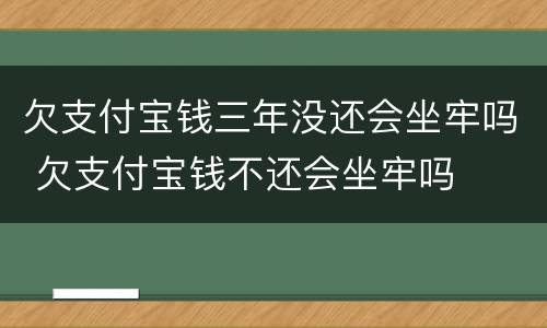 欠支付宝钱三年没还会坐牢吗 欠支付宝钱不还会坐牢吗