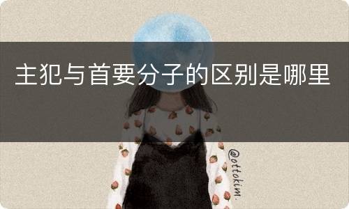主犯与首要分子的区别是哪里
