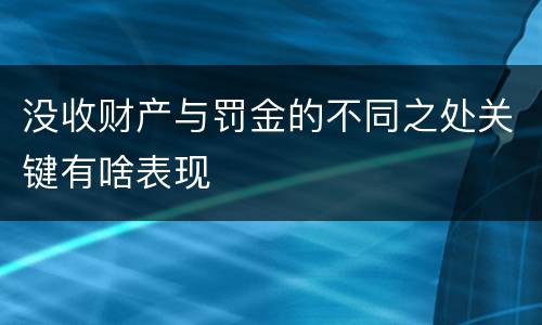 没收财产与罚金的不同之处关键有啥表现