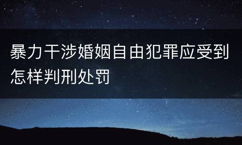 暴力干涉婚姻自由犯罪应受到怎样判刑处罚
