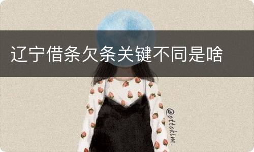 辽宁借条欠条关键不同是啥