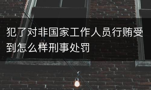犯了对非国家工作人员行贿受到怎么样刑事处罚