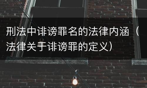 刑法中诽谤罪名的法律内涵（法律关于诽谤罪的定义）