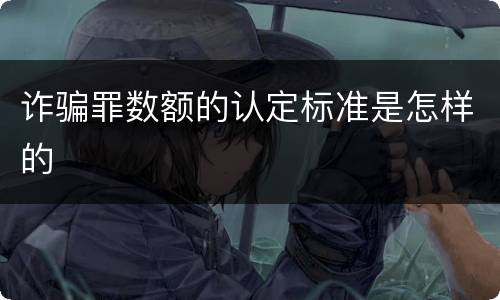 诈骗罪数额的认定标准是怎样的