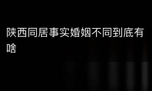 陕西同居事实婚姻不同到底有啥