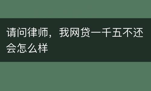 请问律师，我网贷一千五不还会怎么样
