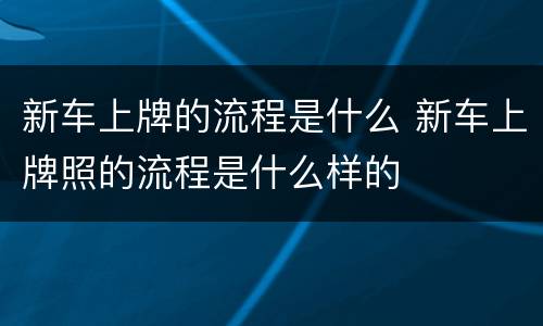 新车上牌的流程是什么 新车上牌照的流程是什么样的