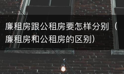 廉租房跟公租房要怎样分别（廉租房和公租房的区别）
