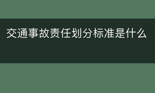交通事故责任划分标准是什么