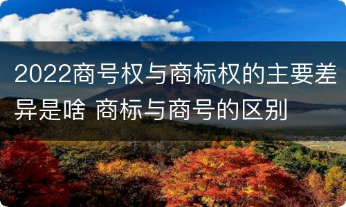 2022商号权与商标权的主要差异是啥 商标与商号的区别