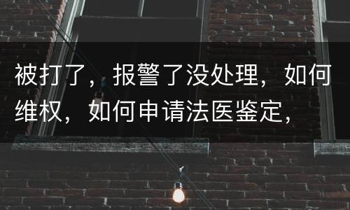 被打了，报警了没处理，如何维权，如何申请法医鉴定，