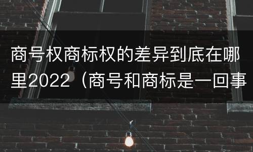 商号权商标权的差异到底在哪里2022（商号和商标是一回事吗）