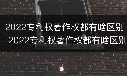 2022专利权著作权都有啥区别 2022专利权著作权都有啥区别呢