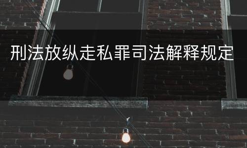 刑法放纵走私罪司法解释规定