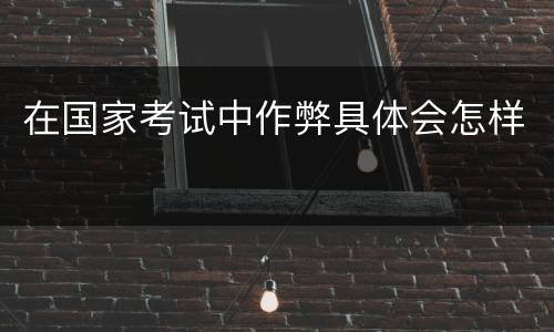 在国家考试中作弊具体会怎样