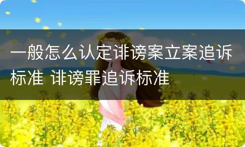一般怎么认定诽谤案立案追诉标准 诽谤罪追诉标准