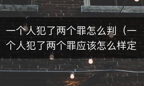 一个人犯了两个罪怎么判（一个人犯了两个罪应该怎么样定罪名）