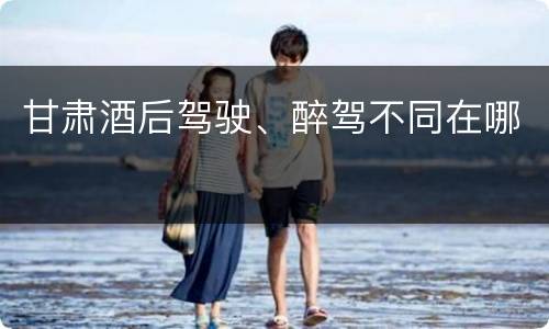 甘肃酒后驾驶、醉驾不同在哪