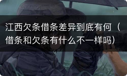 江西欠条借条差异到底有何（借条和欠条有什么不一样吗）