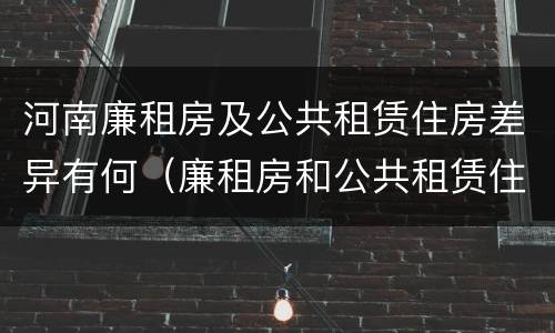 河南廉租房及公共租赁住房差异有何（廉租房和公共租赁住房的区别）