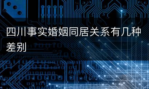 四川事实婚姻同居关系有几种差别