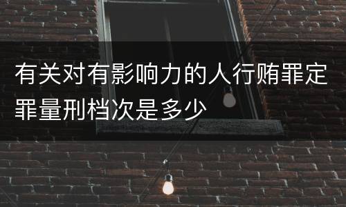 有关对有影响力的人行贿罪定罪量刑档次是多少