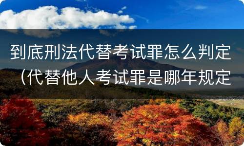 到底刑法代替考试罪怎么判定（代替他人考试罪是哪年规定）