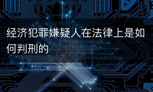 经济犯罪嫌疑人在法律上是如何判刑的
