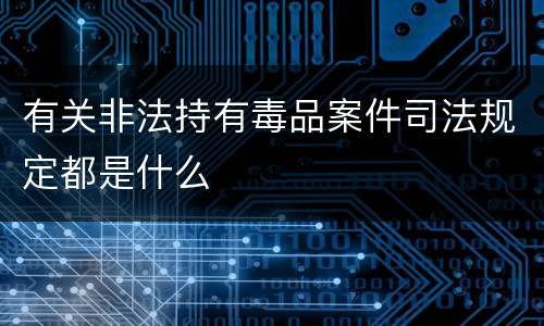 有关非法持有毒品案件司法规定都是什么