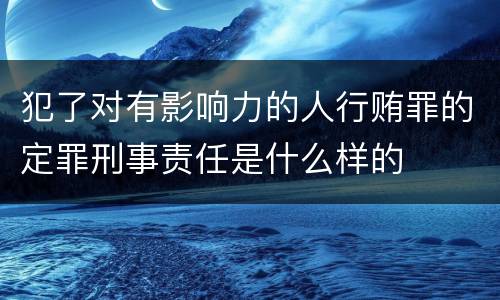 犯了对有影响力的人行贿罪的定罪刑事责任是什么样的