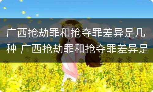 广西抢劫罪和抢夺罪差异是几种 广西抢劫罪和抢夺罪差异是几种情形