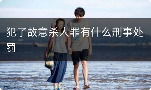 犯了故意杀人罪有什么刑事处罚