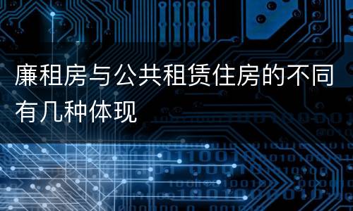 廉租房与公共租赁住房的不同有几种体现