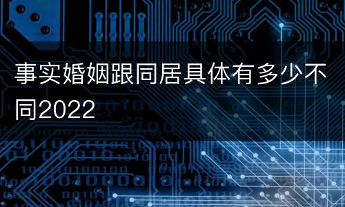 事实婚姻跟同居具体有多少不同2022