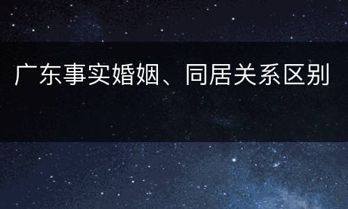 广东事实婚姻、同居关系区别