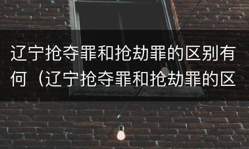 辽宁抢夺罪和抢劫罪的区别有何（辽宁抢夺罪和抢劫罪的区别有何不同）