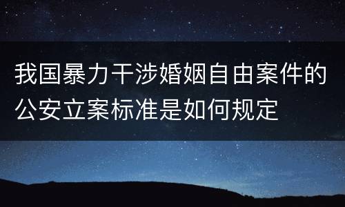 我国暴力干涉婚姻自由案件的公安立案标准是如何规定