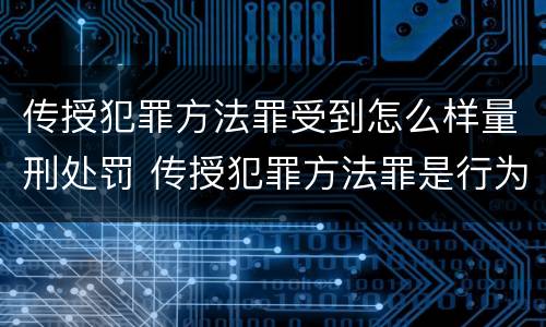 传授犯罪方法罪受到怎么样量刑处罚 传授犯罪方法罪是行为犯吗