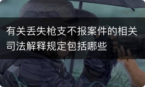 有关丢失枪支不报案件的相关司法解释规定包括哪些