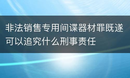 非法销售专用间谍器材罪既遂可以追究什么刑事责任