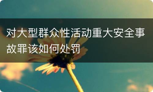 对大型群众性活动重大安全事故罪该如何处罚