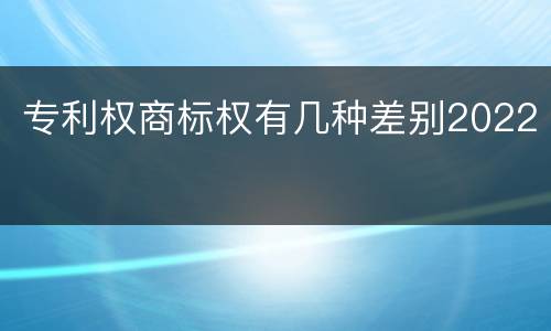 专利权商标权有几种差别2022