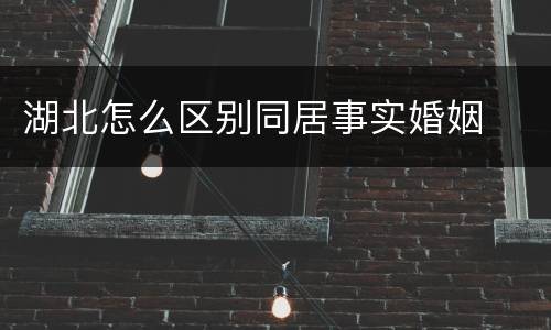湖北怎么区别同居事实婚姻