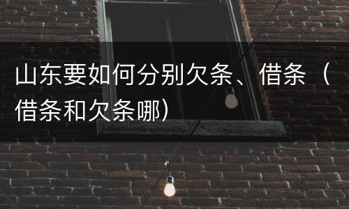 山东要如何分别欠条、借条（借条和欠条哪）