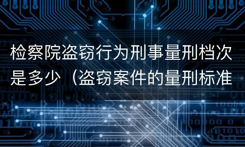 检察院盗窃行为刑事量刑档次是多少（盗窃案件的量刑标准）